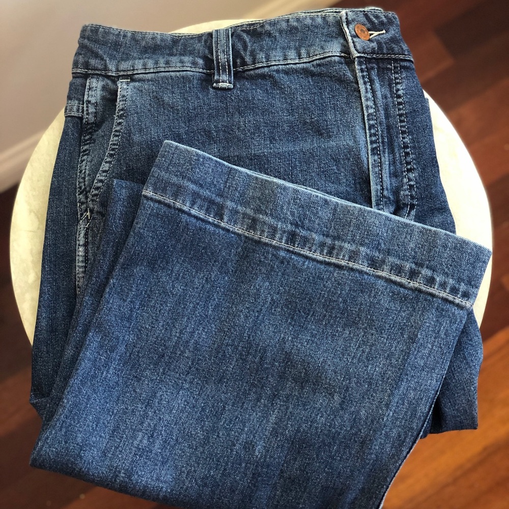 J. Crew Wide Leg Trouser Denim Jeans Medium Wash 16